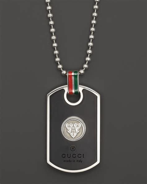 gucci dog tag necklace sterling silver|sterling silver dog tag necklace.